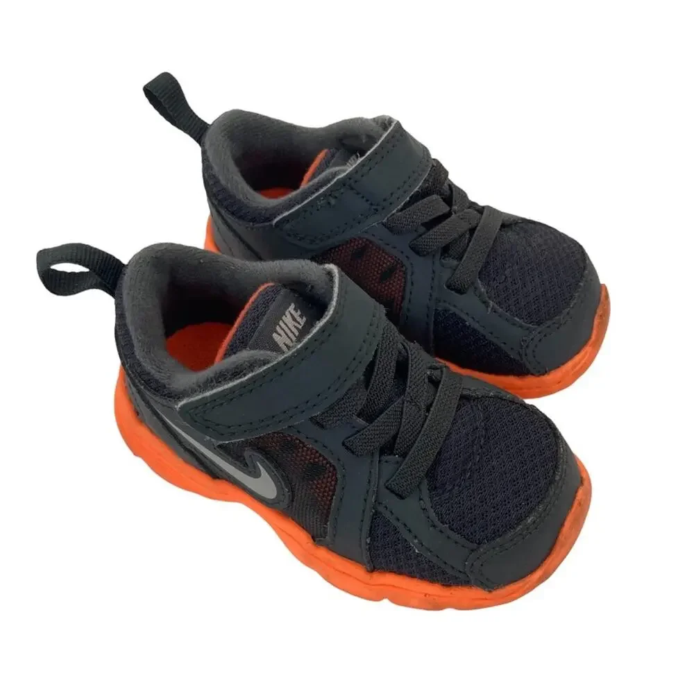 Nike Gray Black Orange Sneakers Sz 5C Style 525592-001
